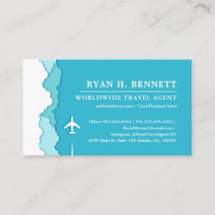 Friendly Skies   Reisagent Turquoise Style Visitekaartje
