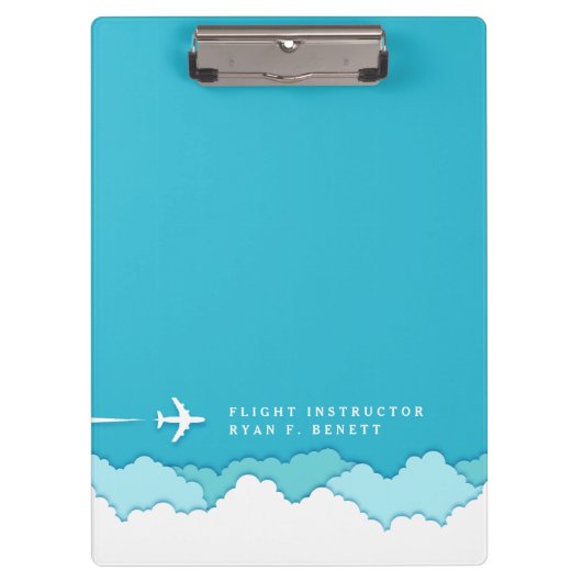 Friendly Skies | vlieginstructeur | Aangepaste naa Klembord (Voorkant)