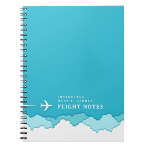 Friendly Skies   vlieginstructeur   Aangepaste naa Notitieboek