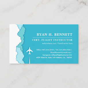 Friendly Skies   Vluchtinstructeur Turquoise Style Visitekaartje