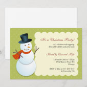 Friendly snewman North Pole Green Kerstparty Kaart (Voorkant / Achterkant)