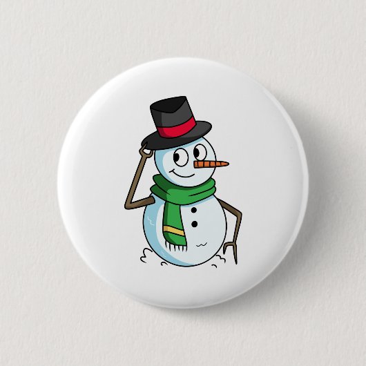 Friendly Snowman Ronde Button 5,7 Cm (Voorkant)