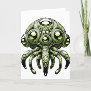 Friendly Space Alien Critter Feestdagen Kaart