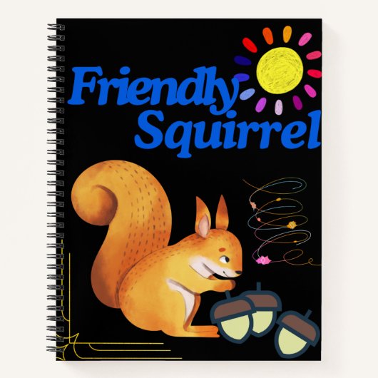 Friendly Squirrel verzamelt noten Notitieboek (Voorkant)