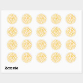 Friendly Sun Face  Illustratie Ronde Sticker (Vel)