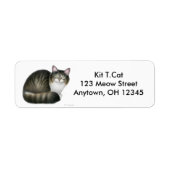 Friendly Tabby Cat Label (Voorkant)