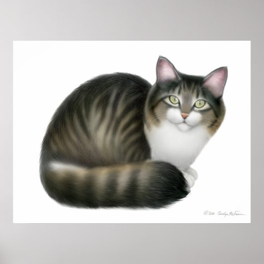 Friendly Tabby Cat Print (Voorkant)