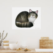 Friendly Tabby Cat Print (Keuken)