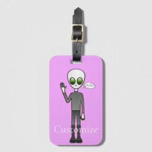 Friendly Waving Alien Thunder_Cove Bagagelabel