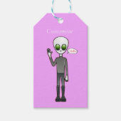Friendly Waving Alien Thunder_Cove Cadeaulabel (Voorkant)