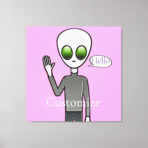 Friendly Waving Alien Thunder_Cove Canvas Afdruk