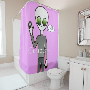 Friendly Waving Alien Thunder_Cove Douchegordijn