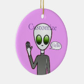 Friendly Waving Alien Thunder_Cove Keramisch Ornament (Rechts)