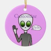 Friendly Waving Alien Thunder_Cove Keramisch Ornament (Voorkant)