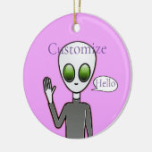 Friendly Waving Alien Thunder_Cove Keramisch Ornament (Links)
