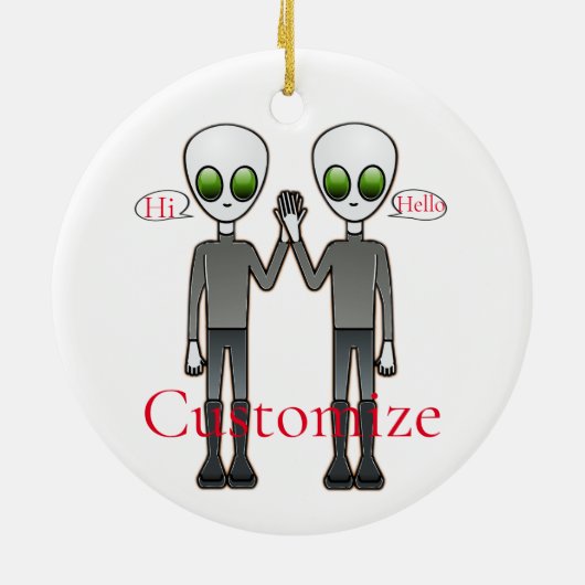 Friendly Waving Alien Thunder_Cove Keramisch Ornament (Achterkant)