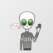 Friendly Waving Alien Thunder_Cove Raamsticker (Vel)