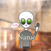 Friendly Waving Alien Thunder_Cove Raamsticker (Vel 2)
