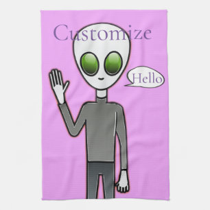 Friendly Waving Alien Thunder_Cove Theedoek