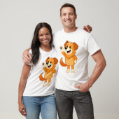 Friendly Waving Orange Dog T-shirt (Unisex)