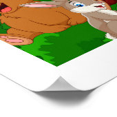 Friendly Wild Animals Cute Kinder Room Poster (Hoek)