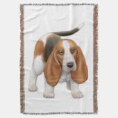 Friendly Young Basset Hound Dog Throw Deken (Voorkant Verticaal)