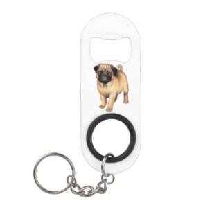 Friendly Young Pug Dog Bottle Opener Sleutelhanger Flessenopener