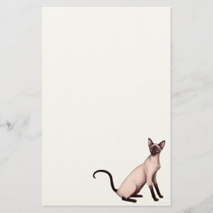 Friendly Young Siamese Cat Stationery Briefpapier