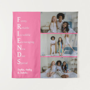 FRIENDS Aangepaste Foto Roze Wandkleed
