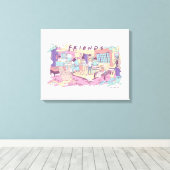 FRIENDS™ | Appartement Cartoon Canvas Afdruk (Insitu (Houten vloer))