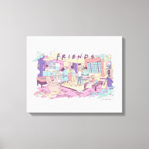 FRIENDS™   Appartement Cartoon Canvas Afdruk