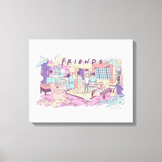 FRIENDS™ | Appartement Cartoon Canvas Afdruk (Voorkant)