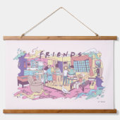 FRIENDS™ | Appartement Cartoon Hangend Wandkleed (Voorkant)