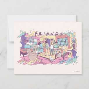 FRIENDS™ Appartement Cartoon Notitiekaartje