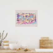 FRIENDS™ | Appartement Cartoon Poster (Keuken)