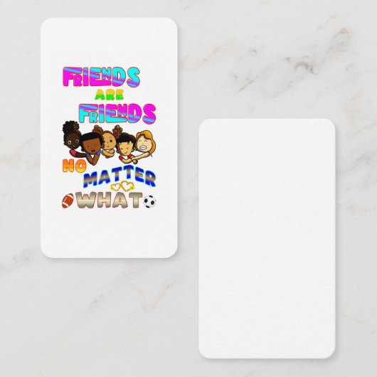 Friends Are Friends No Matter What Kortingskaartje (Voorkant / Achterkant)