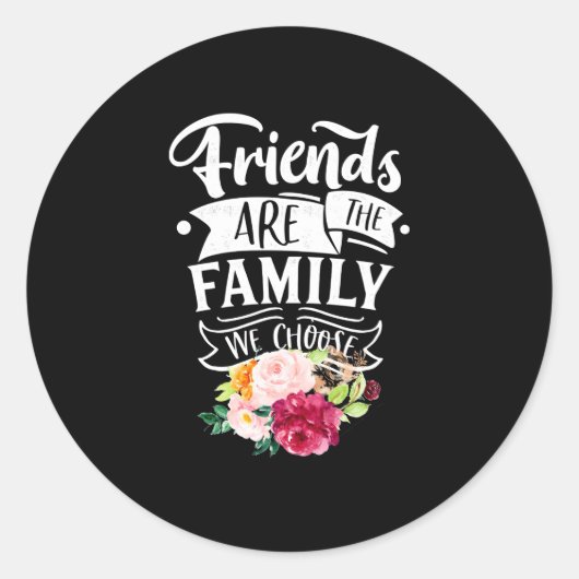 Friends Are Ronde Sticker (Voorkant)