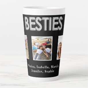 Friends besties zwarte zilveren foto's latte mok