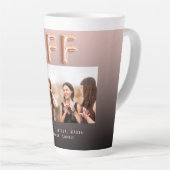 Friends BFF zwarte bruine foto roos goud Latte Mok (Rechterhoek)