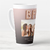 Friends BFF zwarte bruine foto roos goud Latte Mok (Linkerhoek)