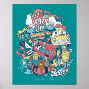 FRIENDS™   Cartoon collage Poster