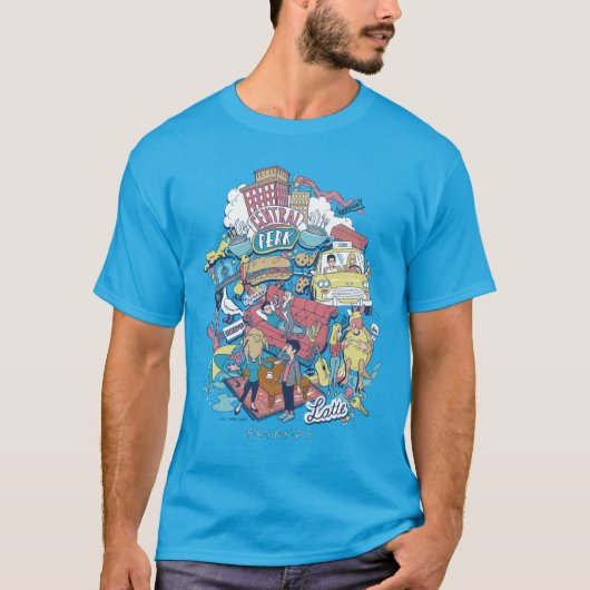 FRIENDS™ | Cartoon collage T-shirt (Voorkant)