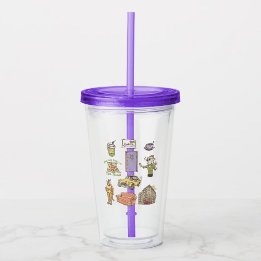 FRIENDS™ | Cartoon pictogrammen Grafisch Acryl Drinkbeker (Voorkant)