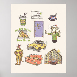 FRIENDS™   Cartoon pictogrammen Grafisch Poster