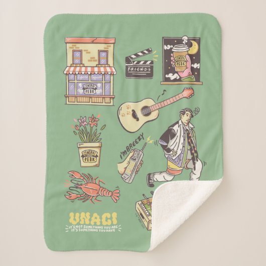 FRIENDS™ | Cartoon pictogrammen Grafisch Sherpa Deken (Voorkant)