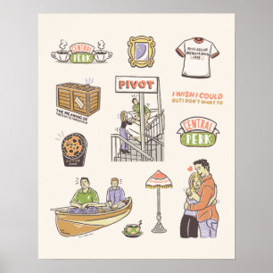 FRIENDS™   Cartoon-pictogrammen Poster