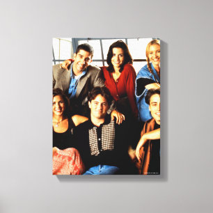 FRIENDS™   Cast zittend in Monica's appartement Canvas Afdruk