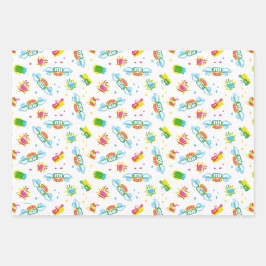 FRIENDS™ | Centraal Perk Neon Pattern Inpakpapier Vel (Voorkant)