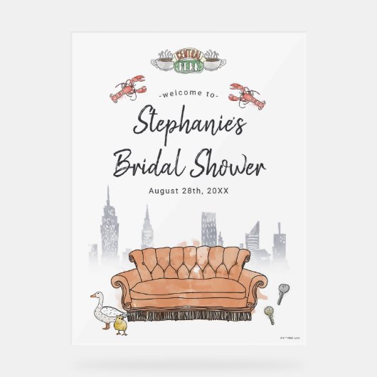 FRIENDS™ | Centraal Vrijgezellenfeest Welkomstwoor Acryl Bord (Voorkant)