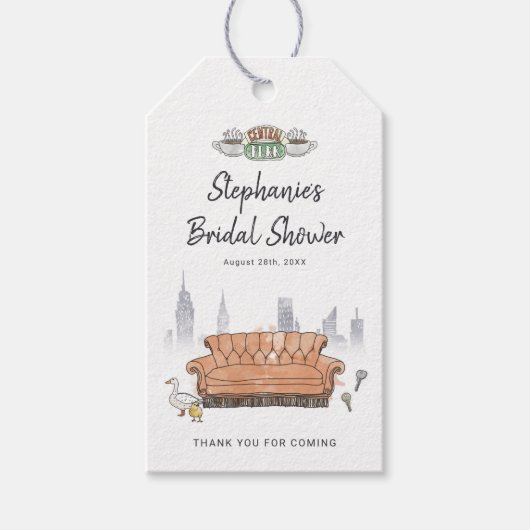 FRIENDS™ | Central Perk Aquarel Bruidsdouche Cadeaulabel (Voorkant)